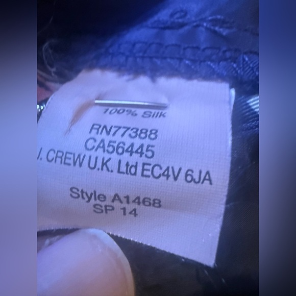 J. Crew Collection 100% Silk Dress Pants Coral Navy Floral Abstract Print Sz 2 - Picture 12 of 15